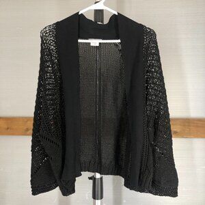 Crea Concept Black Macrame Crochet Knit Cardigan Sz 42 EU
